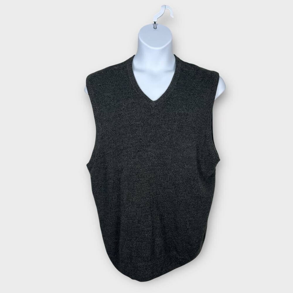 Dockers Men's XXL Sweater Vest Dark Gray Grey 100% Acrylic‎ Pullover 2XL